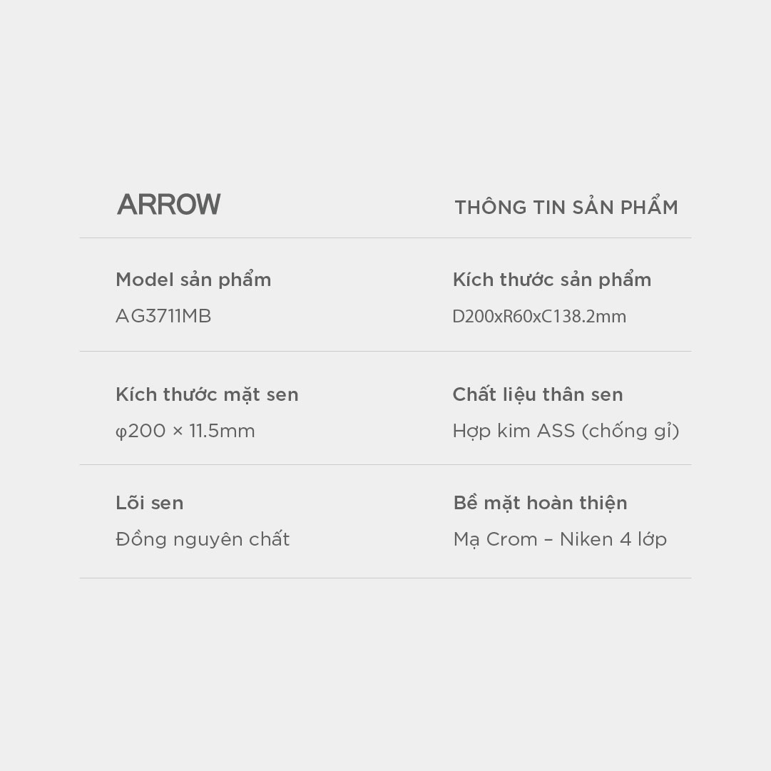 Vòi sen dây nóng lạnh Arrow AG3711MB