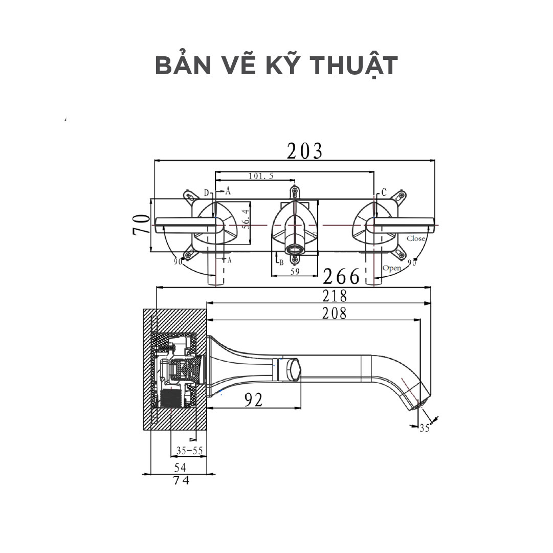 Vòi lavabo nóng lạnh Arrow AG4281CP