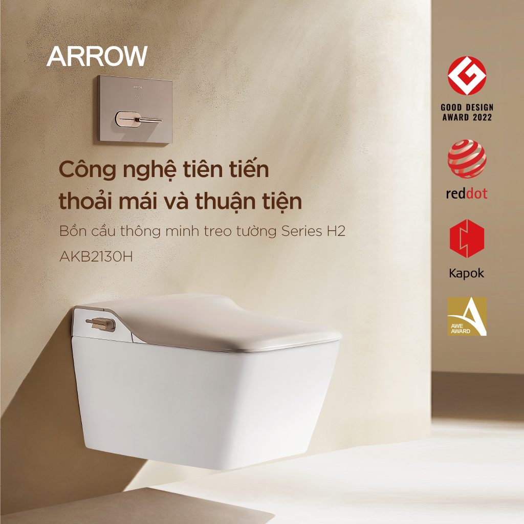 Bồn cầu thông minh treo tường Arrow AKB2130H/AKB2130H