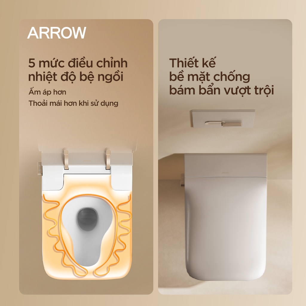 Bồn cầu thông minh treo tường Arrow AKB2130H/AKB2130H