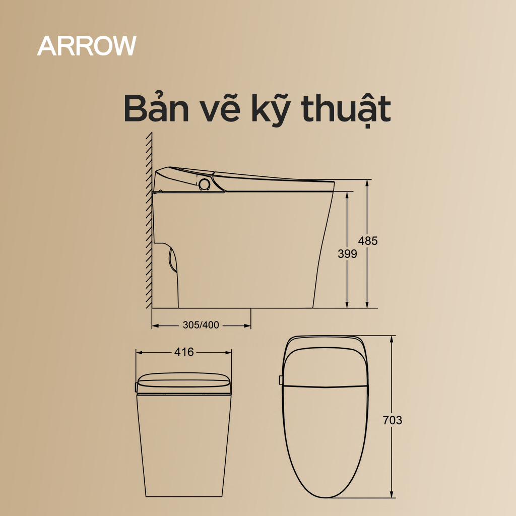 Bồn cầu thông minh Arrow AKE1134M