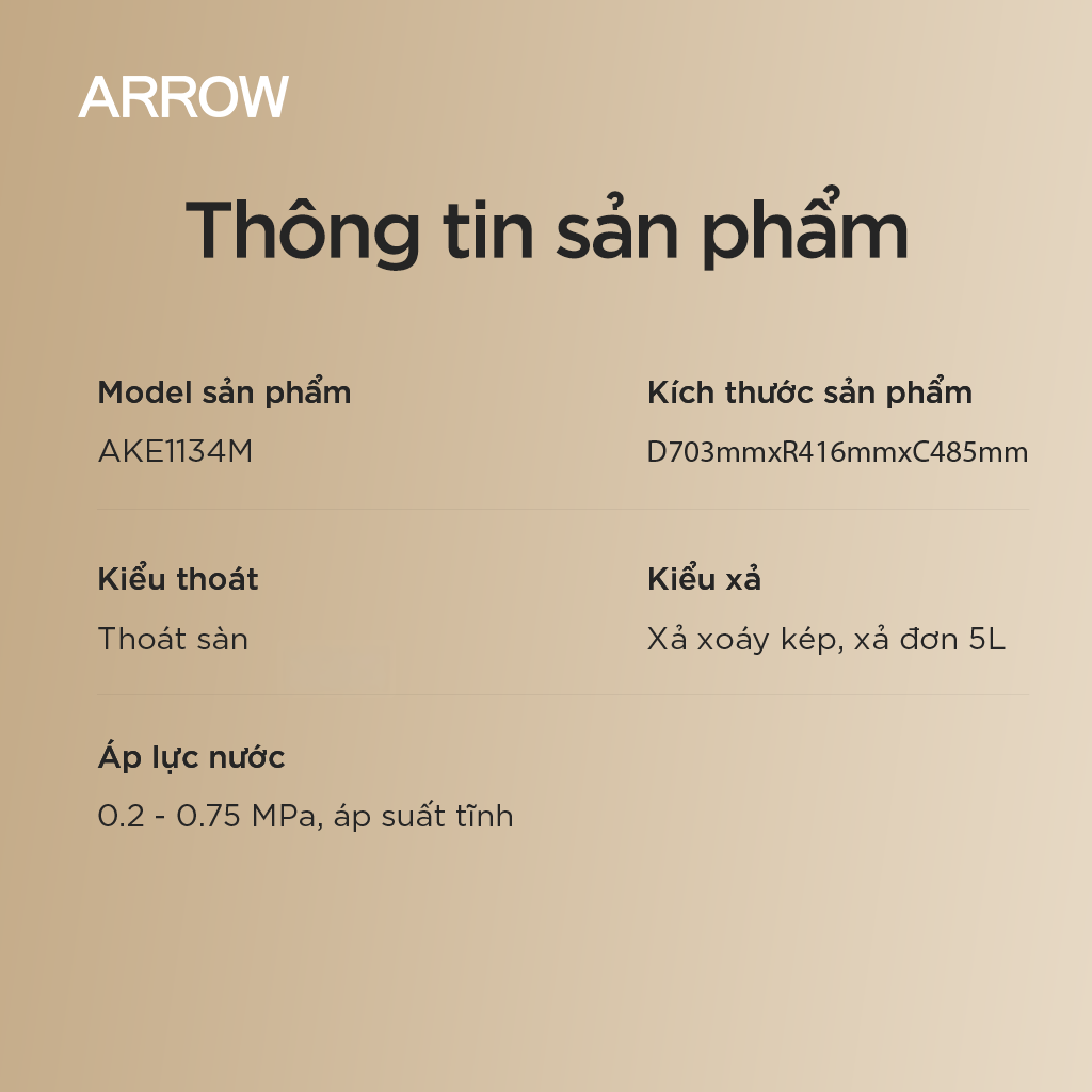 Bồn cầu thông minh Arrow AKE1134M