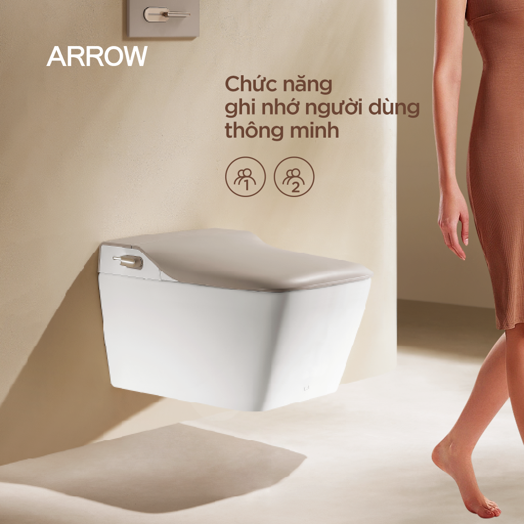 Bồn cầu thông minh treo tường Arrow AKB2130DG-2H/AKB2130H